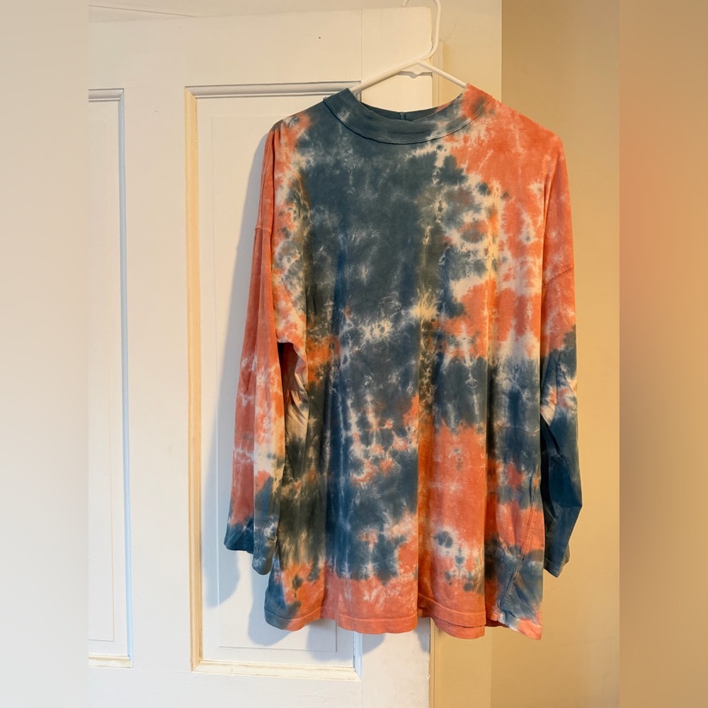 Free People We The Free Tie Dye Long-Sleeve Tee, Oversized Medium